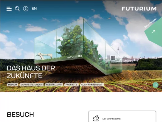Startseite des Futurium-Webauftritts