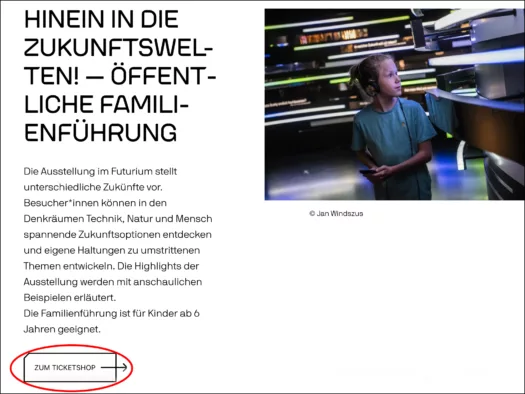 Screenshot Link zum Shop