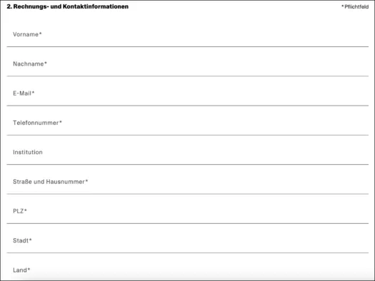 Screenshot Dateneingabe