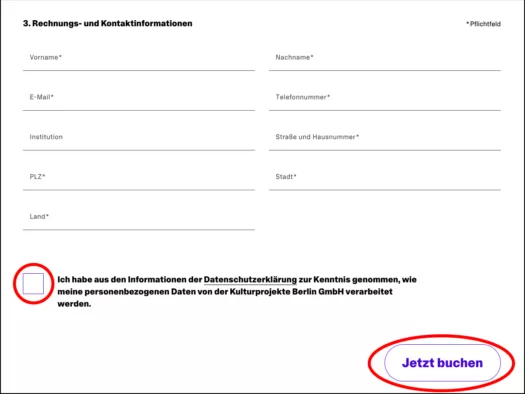 Screenshot Dateneingabe und Buchung